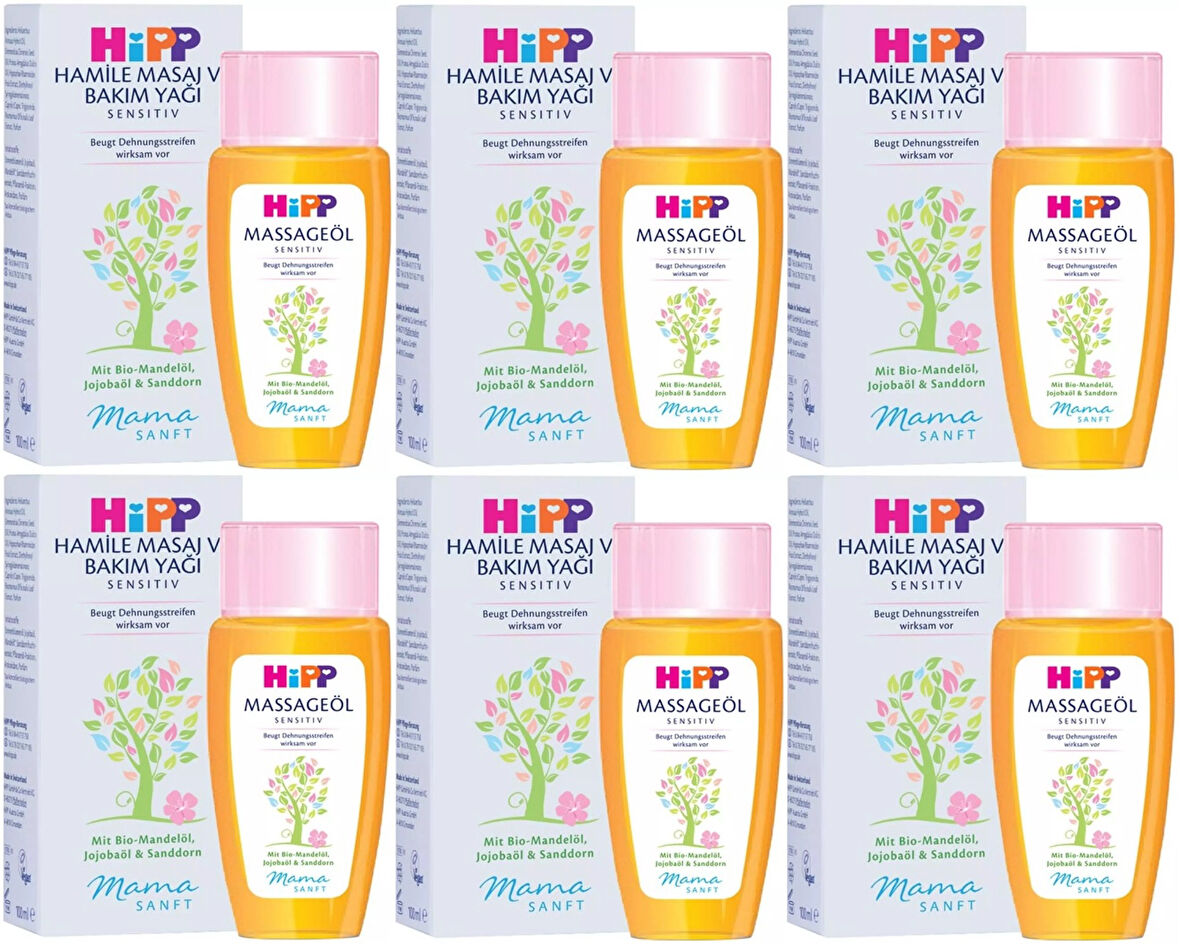 Hipp Mamasanft Hamile Masaj ve Bakım Yağı Sensıtıv 100ML (6 Lı Set)