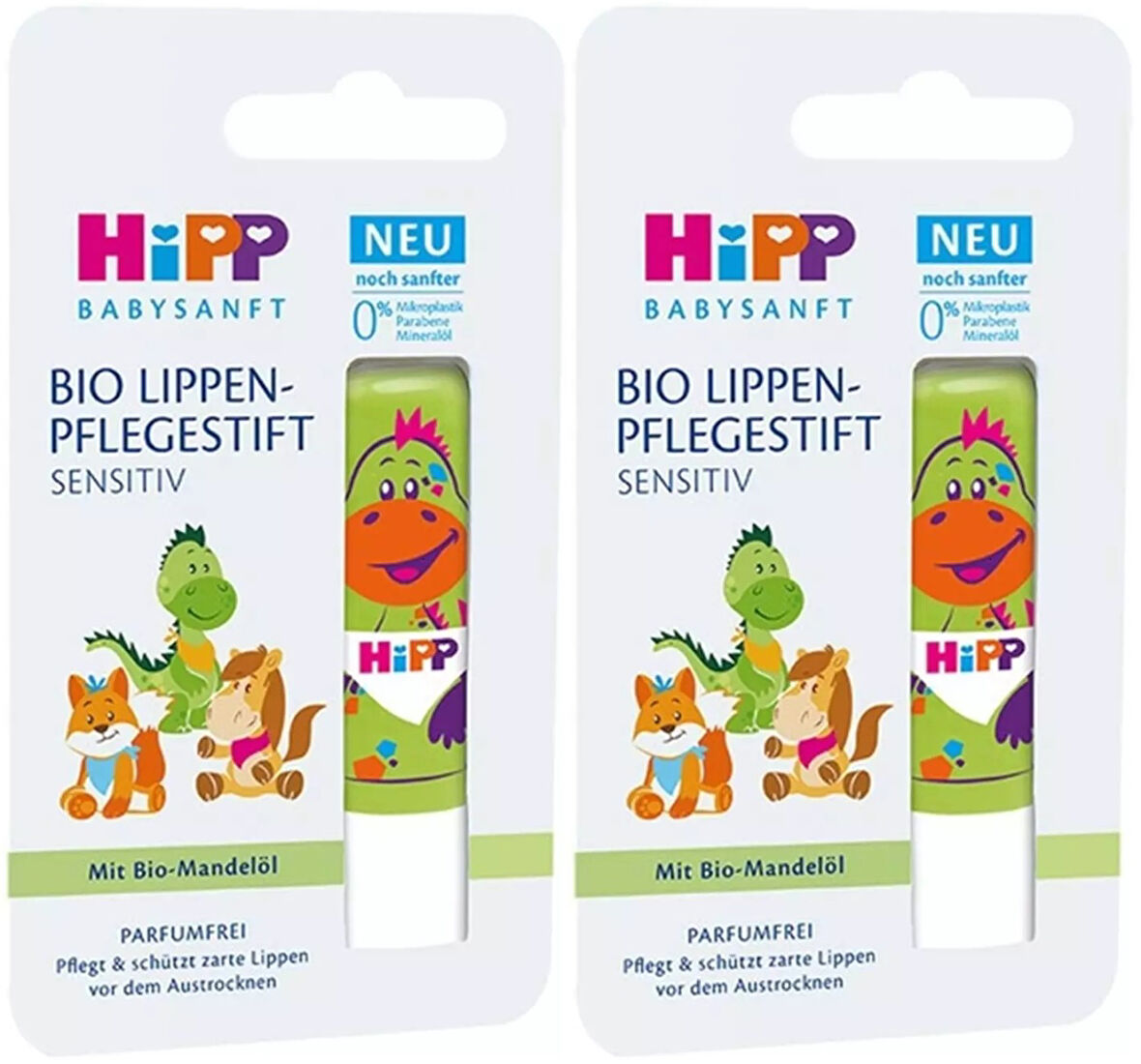 Hipp Babysanft Organik Dudak Nemlendiricisi Ultra Sensıtıv 4.8GR (Yeşil) (2 Li Set)