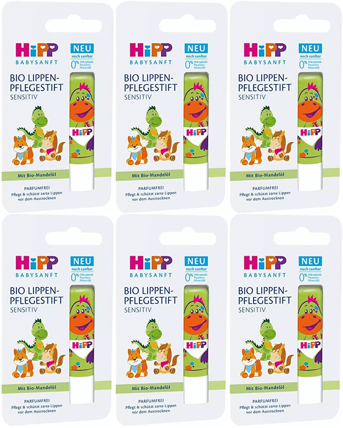 Hipp Babysanft Organik Dudak Nemlendiricisi Ultra Sensıtıv 4.8GR (Yeşil) (6 Lı Set)