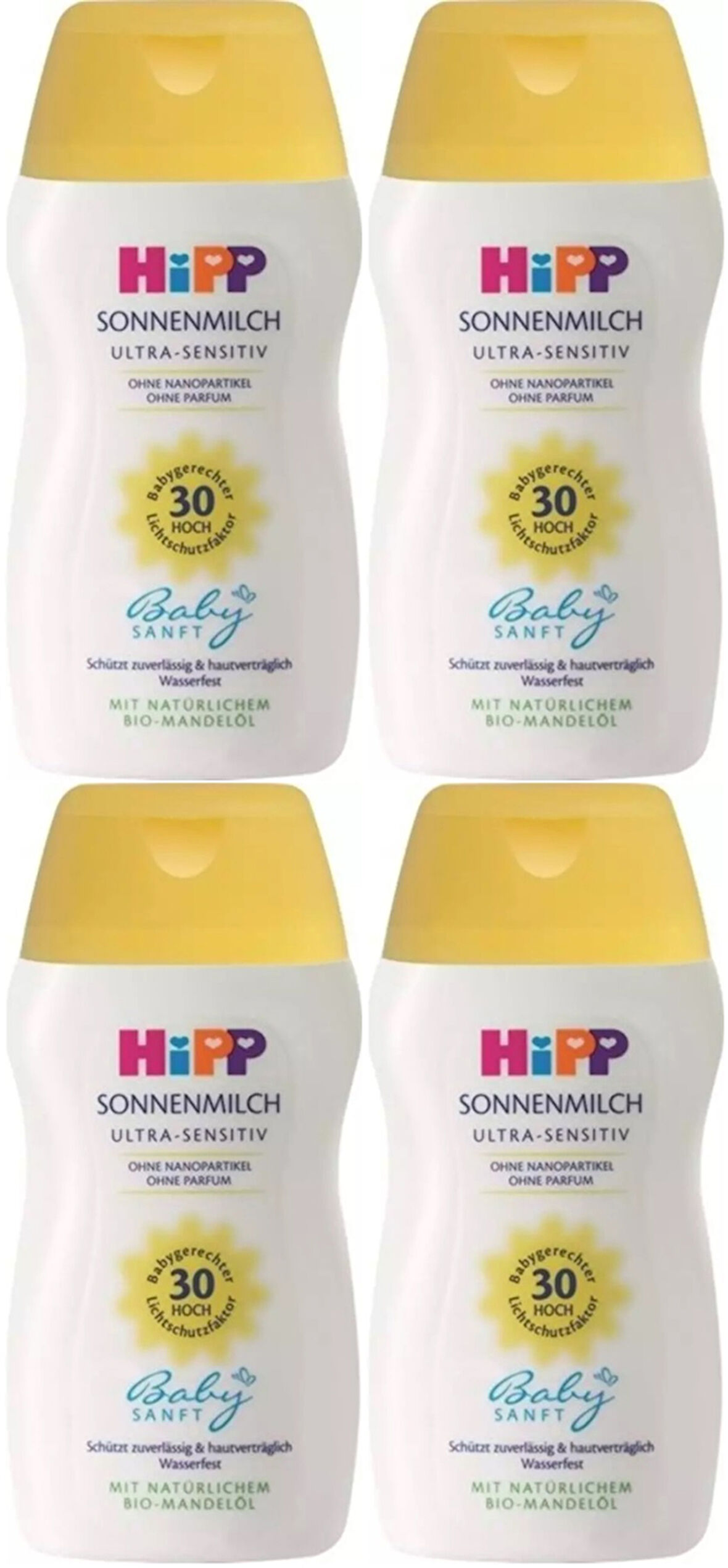 Hipp Babysanft Güneş Kremi -Yüz için Sonnen Gesıchtscreme 30 Faktör Ultra Sensıtıv 50ML (4 Lü Set)