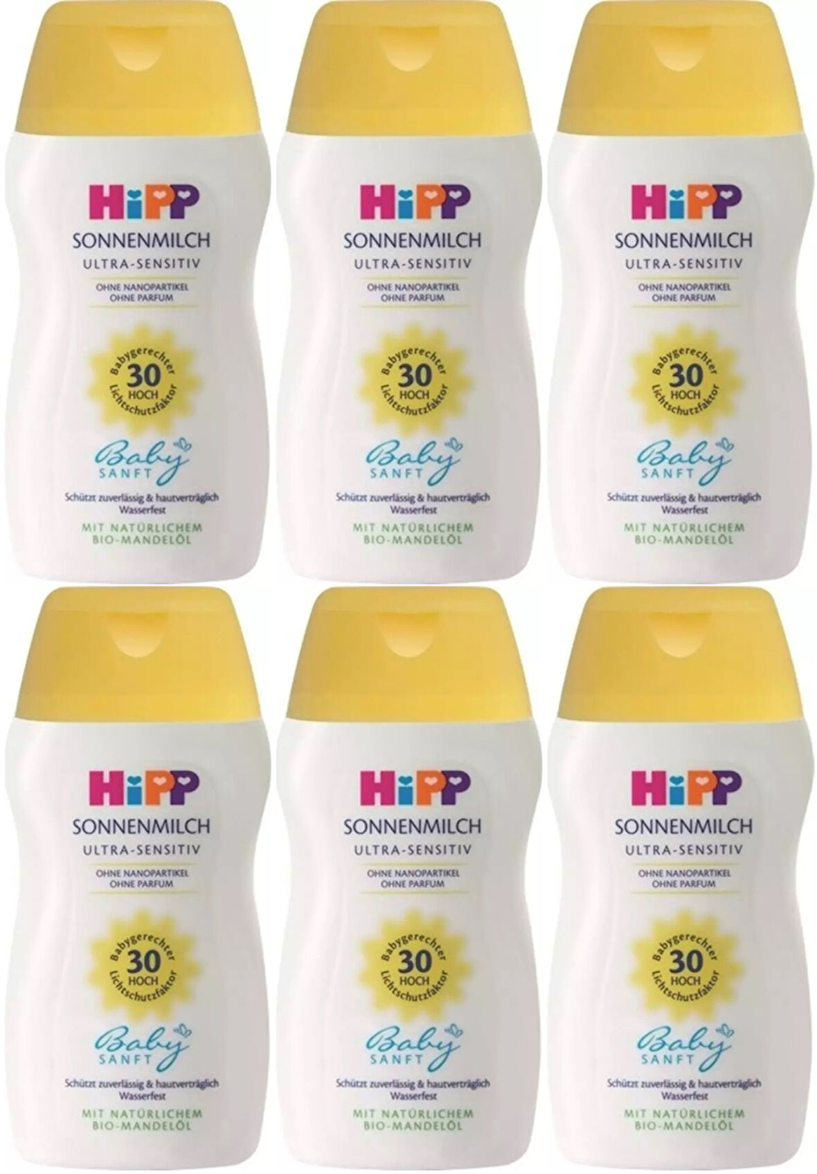 Hipp Babysanft Güneş Kremi -Yüz için Sonnen Gesıchtscreme 30 Faktör Ultra Sensıtıv 50ML (6 Lı Set)