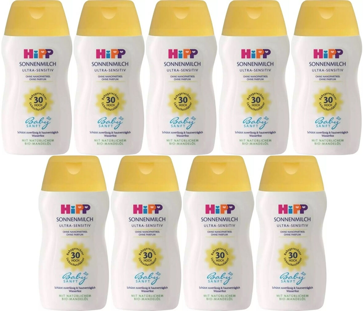 Hipp Babysanft Güneş Kremi -Yüz için Sonnen Gesıchtscreme 30 Faktör Ultra Sensıtıv 50ML (9 Lu Set)