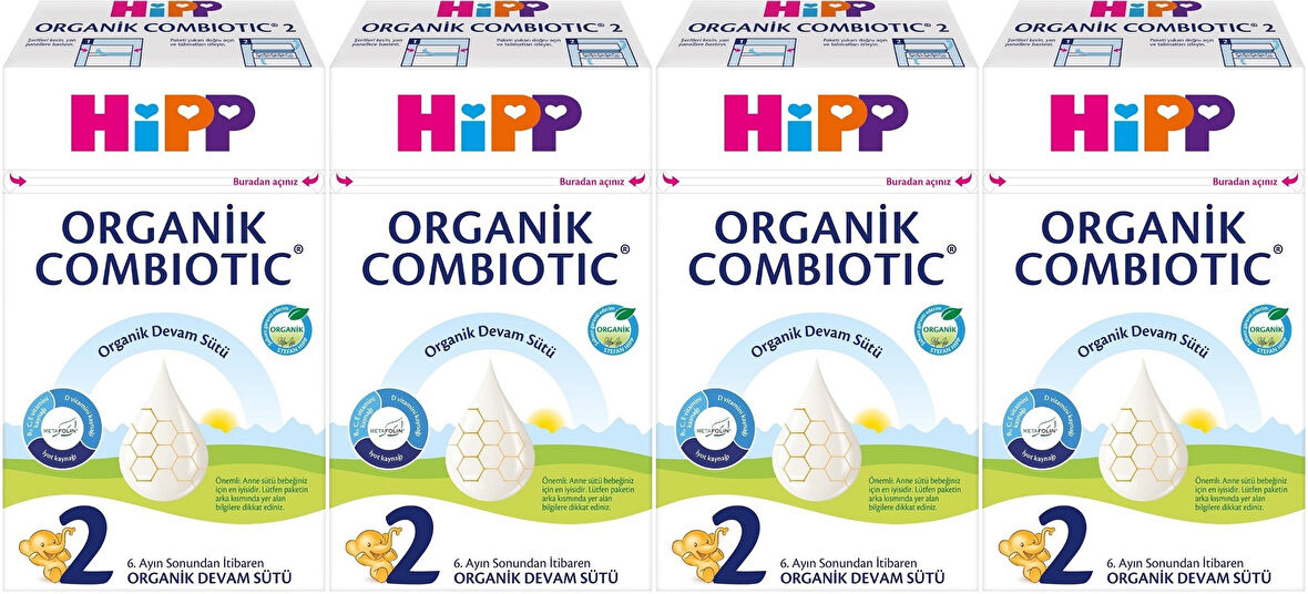 Hipp Organik Combiotic Devam Sütü 600GR No:2 (6-12 Ay) (4 Lü Set)