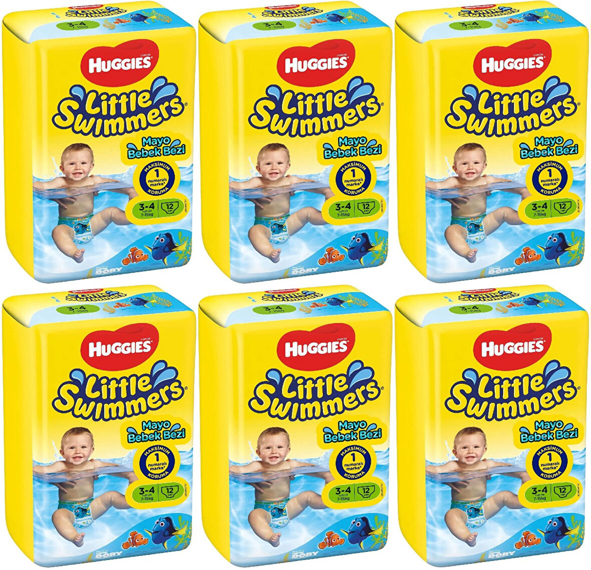 Huggıes Little Swımmers Mayo Bebek Bezi Beden:3-4 (7-15Kg) 72 Adet (6Pk*12)