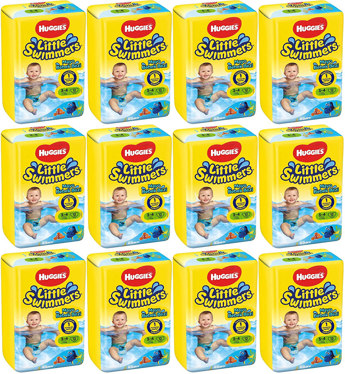 Huggıes Little Swımmers Mayo Bebek Bezi Beden:3-4 (7-15KG) 144 Adet (12PK*12)
