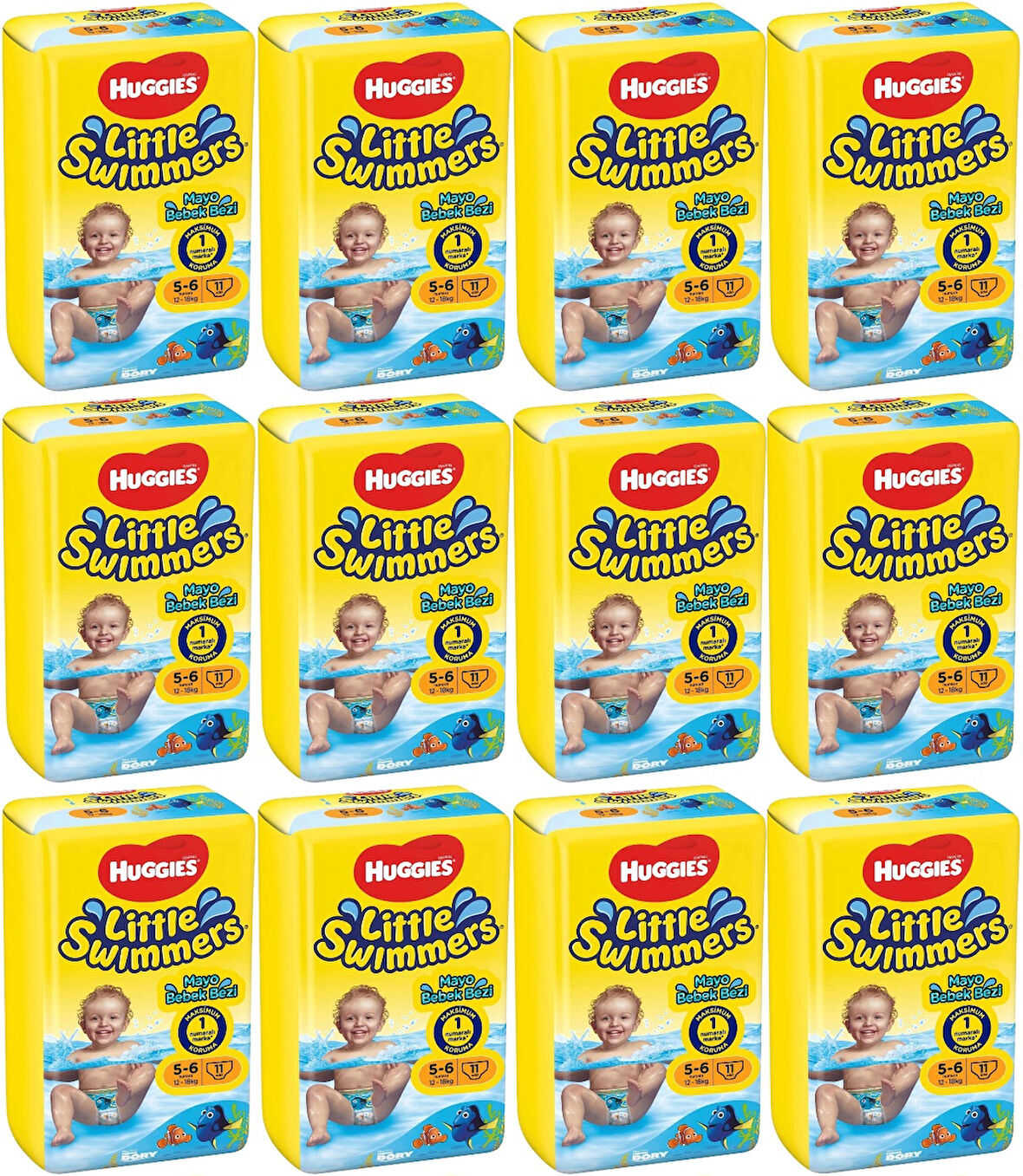 Huggıes Little Swımmers Mayo Bebek Bezi Beden:5-6 (12-18KG) 132 Adet (12PK*11)