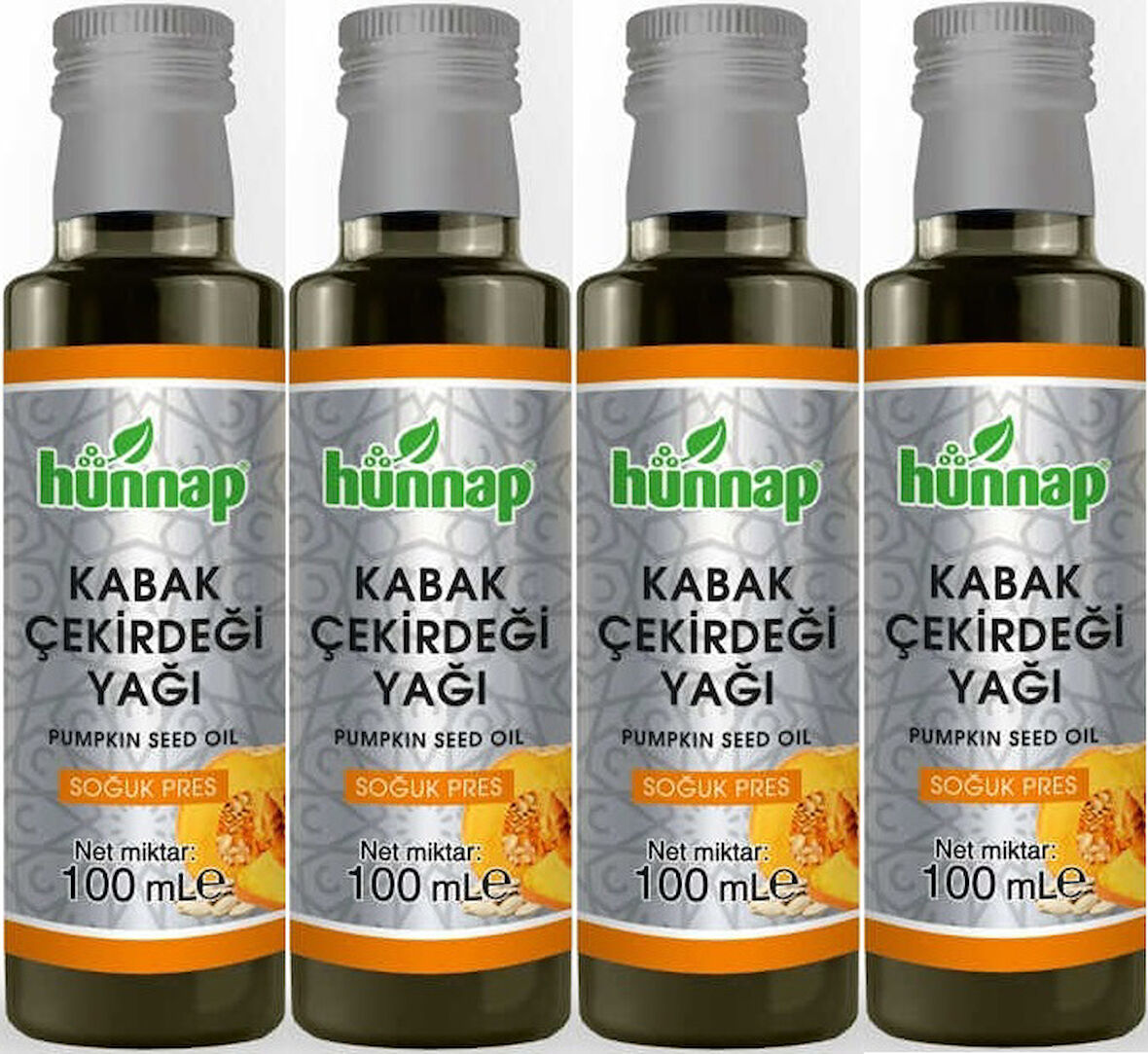 Hünnap Kabak Çekirdeği Yağı 100ML (Soğuk Press) (4 Lü Set)
