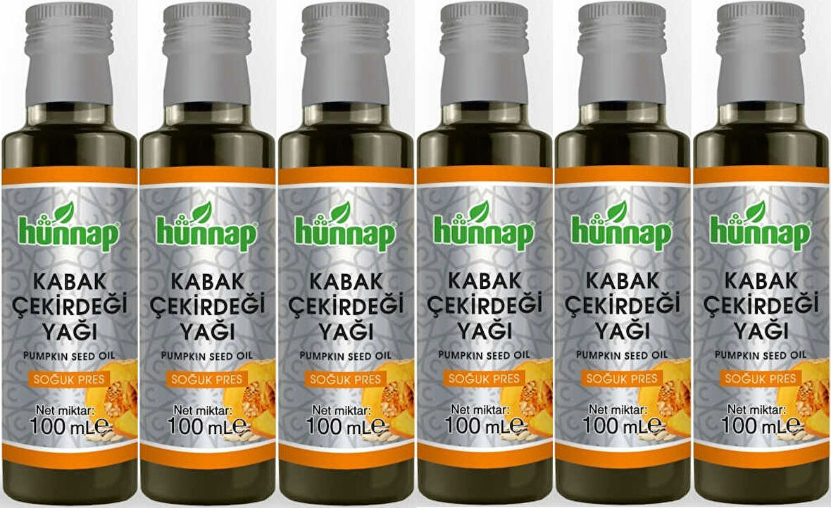 Hünnap Kabak Çekirdeği Yağı 100ML (Soğuk Press) (6 Lı Set)
