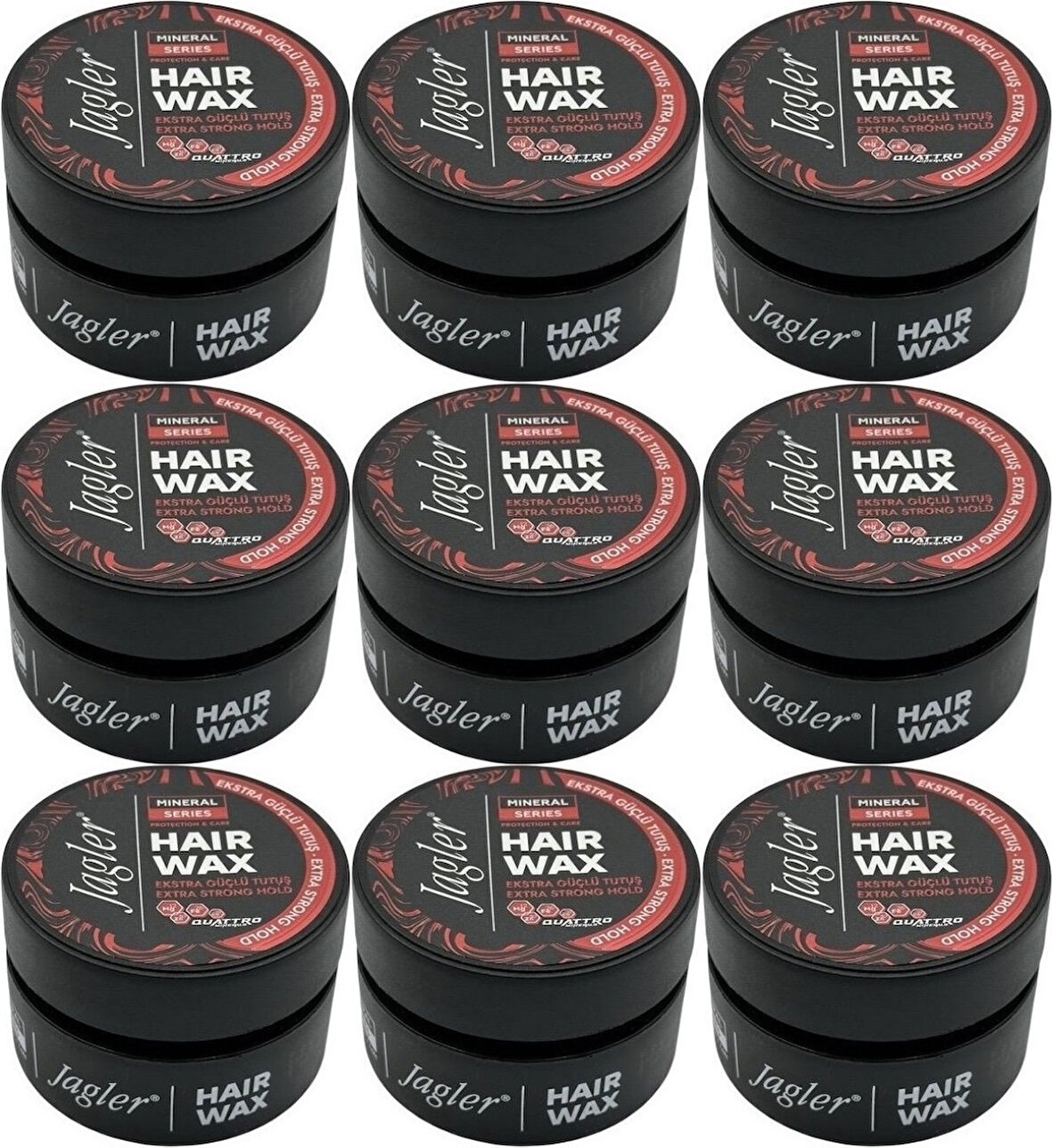 Jagler Süper Wax 150ML Extra Strong hold - Ekstra Güçlü Tutuş (9 Lu Set)