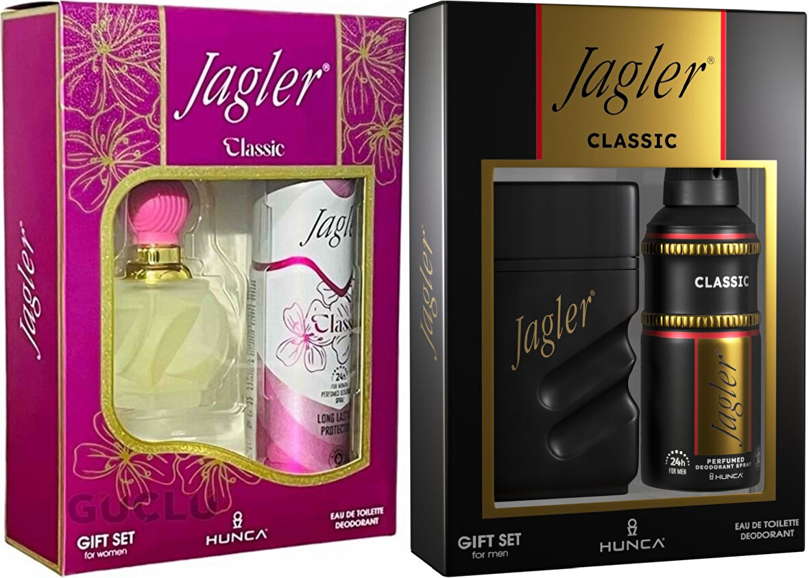 Jagler Parfüm Seti (Karma Set) Kadın 60ML Classic + Deodorant / Erkek 90ML Classic + Deodorant