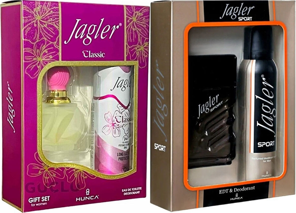 Jagler Parfüm Seti (Karma Set) Kadın 60ML Classic + Deodorant / Erkek 90ML Sport + Deodorant