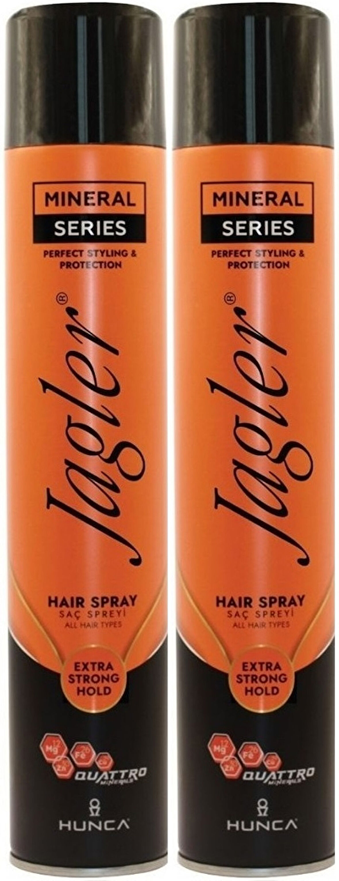 Jagler Saç Spreyi 400ML Extra Strong Hold - Ekstra Güçlü Tutuş (Turuncu) (2 Li Set)