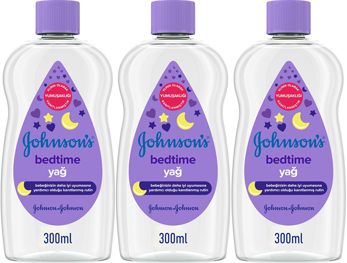 Johnsons Baby Bebek Yağı 300ML Bedtime (Uyku Rutini) (3 Lü Set)