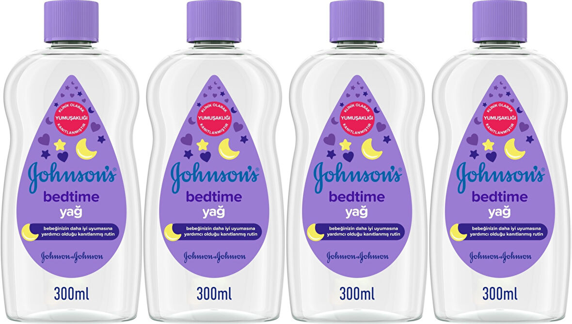 Johnsons Baby Bebek Yağı 300ML Bedtime (Uyku Rutini) (4 Lü Set)