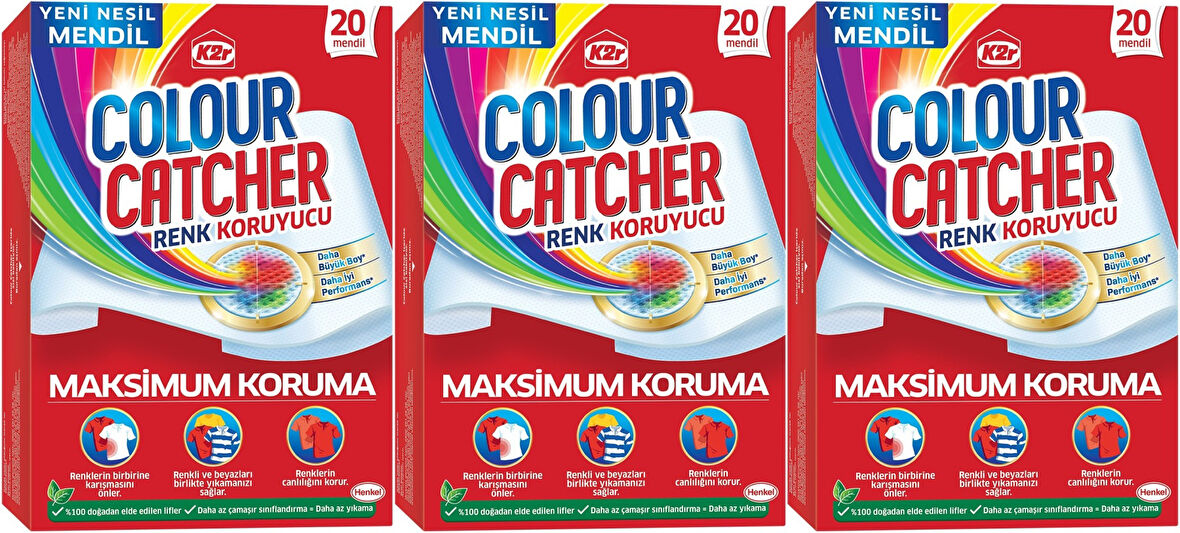 K2R Colour Catcher Renk Koruyucu Mendil 60 Lı Ekonomik Pk (3PK*20)