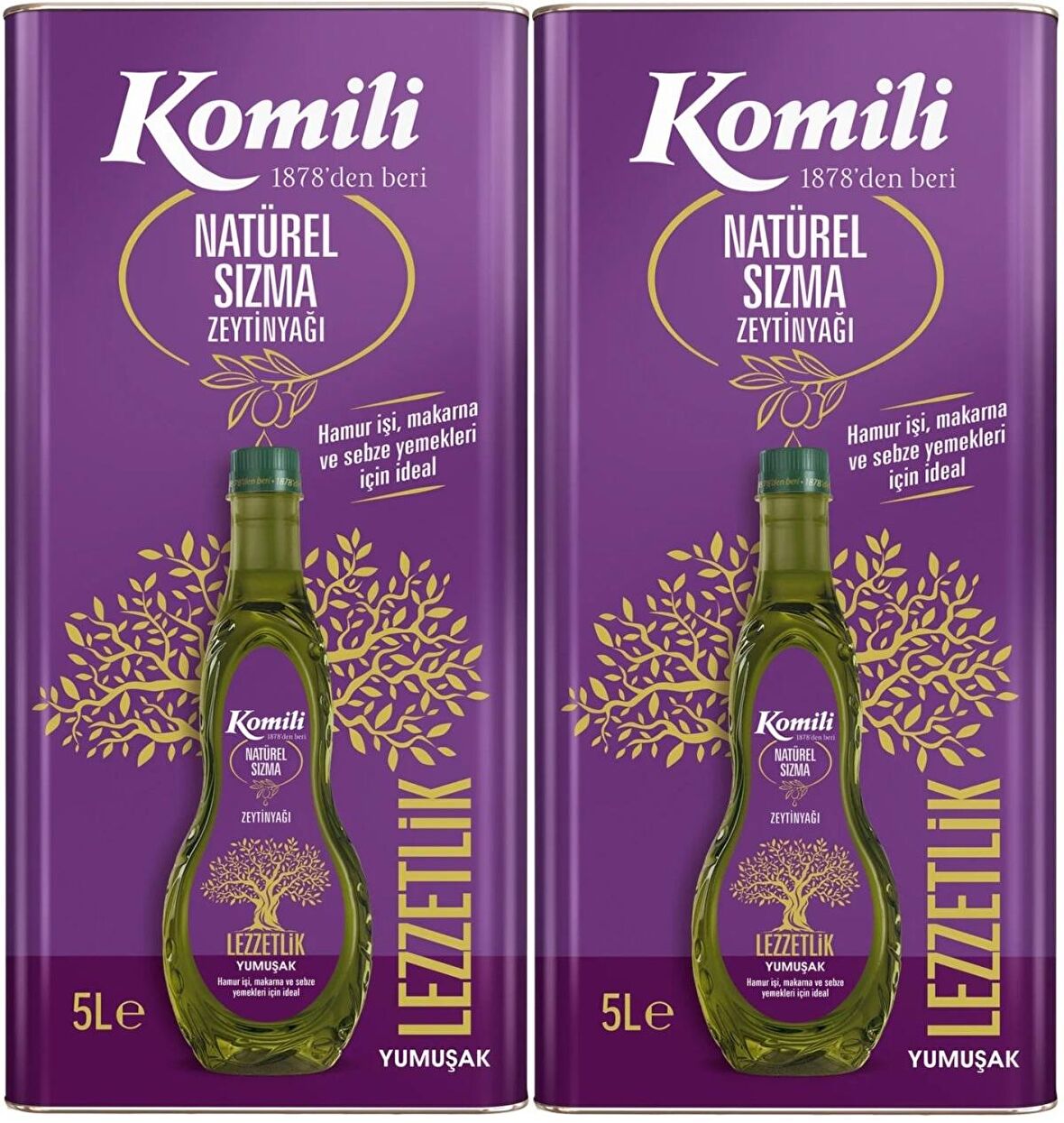 Komili Zeytinyağı 10LT Natural Ege Sızması (Teneke) (2PK*5LT)