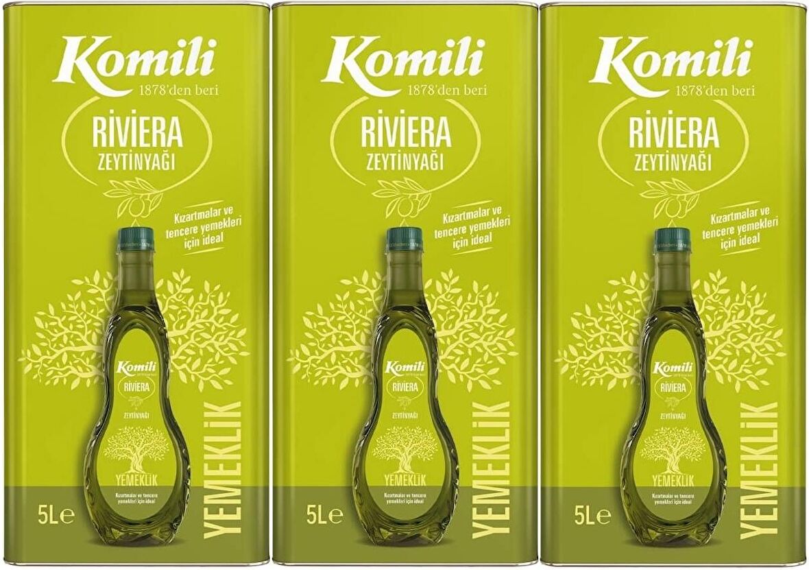 Komili Zeytinyağı 15LT Riviera (Teneke) (3PK*5LT)