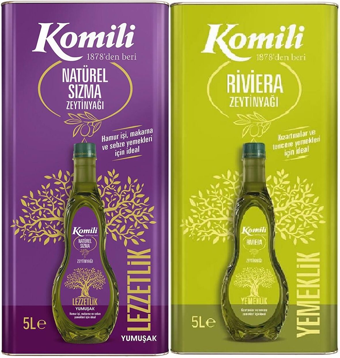 Komili Zeytinyağı 10LT Natural Ege Sızması / Riviera (Teneke) (2PK*5LT)