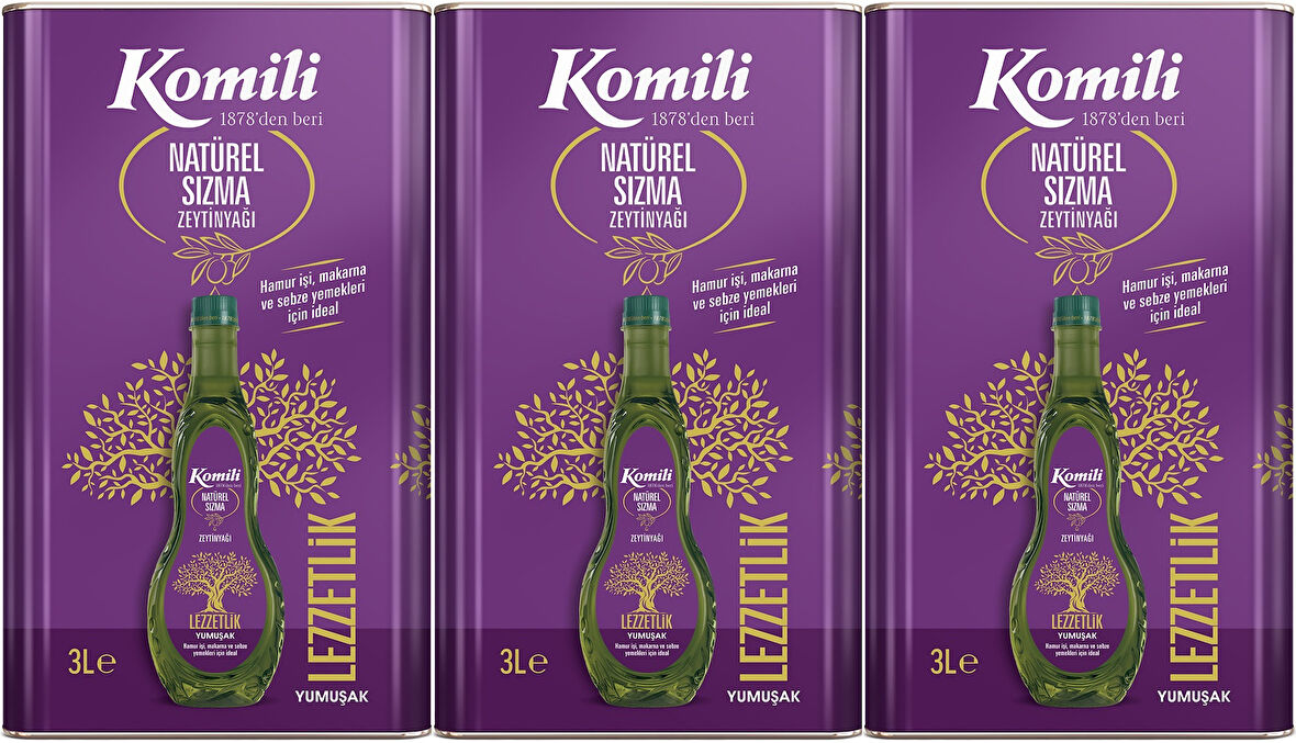 Komili Zeytinyağı 9LT Natural Ege Sızması (Teneke) (3PK*3LT)