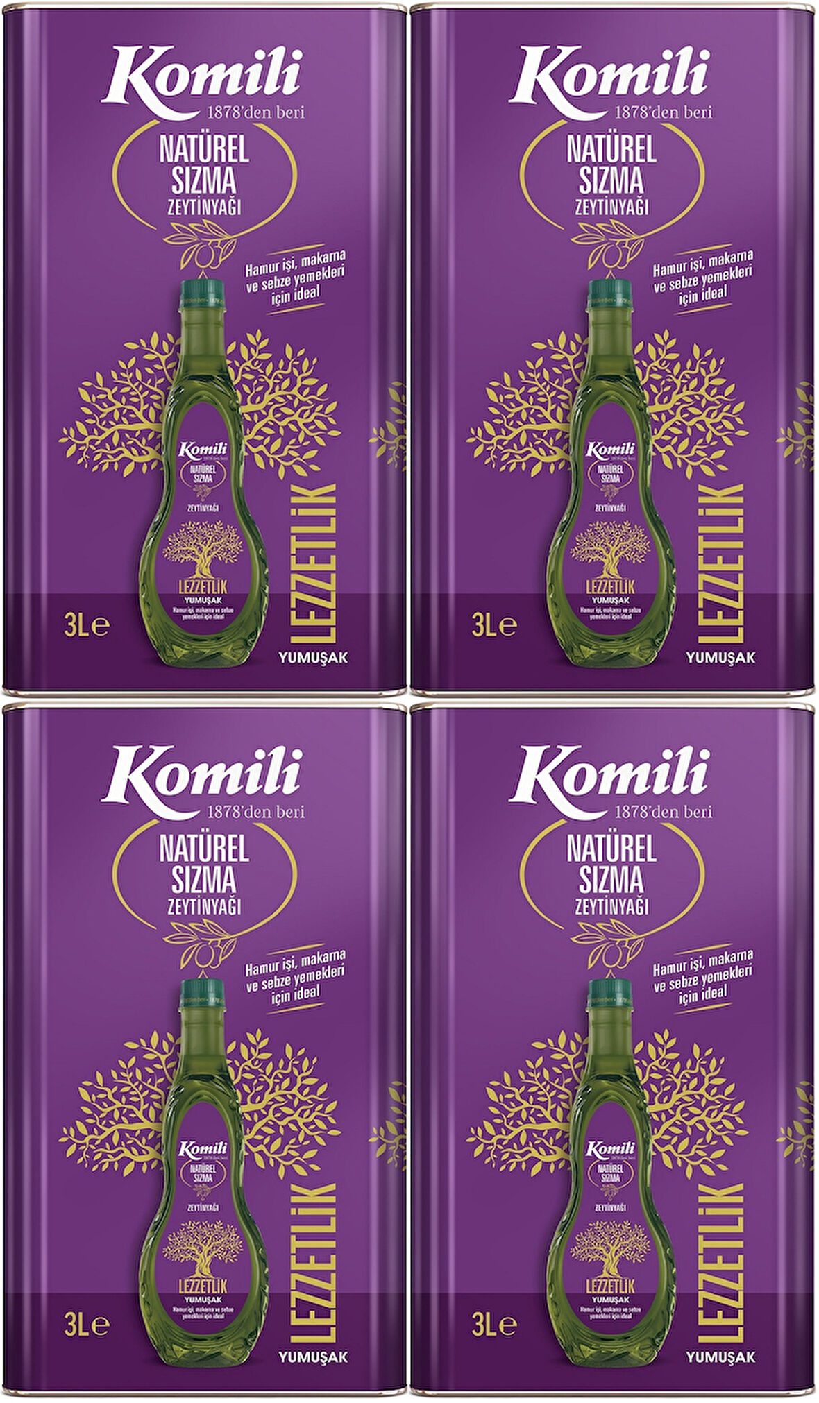 Komili Zeytinyağı 12LT Natural Ege Sızması (Teneke) (4PK*3LT)