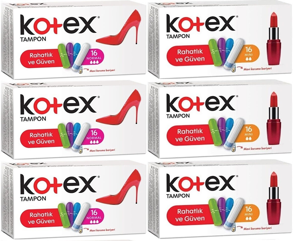 Kotex Tampon Normal - Mini 96 Lı Karma Set (6PK*16)