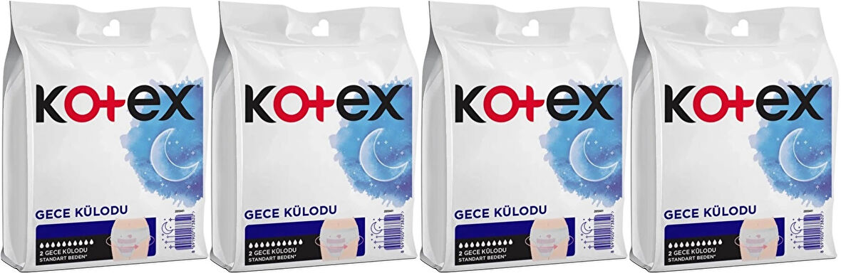 Kotex Gece Külodu / Külot Standart Beden (Yoğun Regl Dönemine Özel) 8 Li Set (4PK*2)