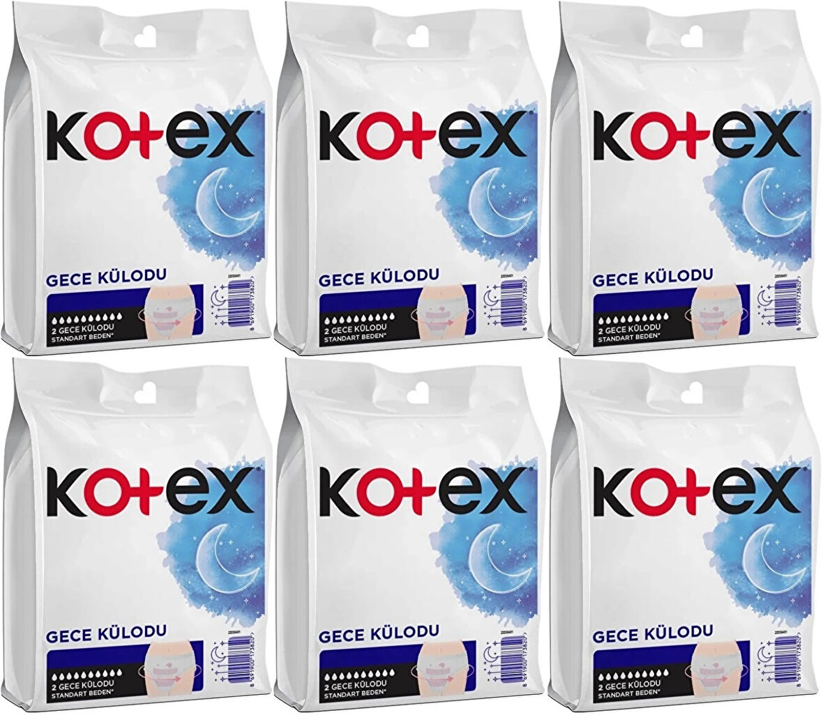 Kotex Gece Külodu / Külot Standart Beden (Yoğun Regl Dönemine Özel) 12 Li Set (6PK*2)