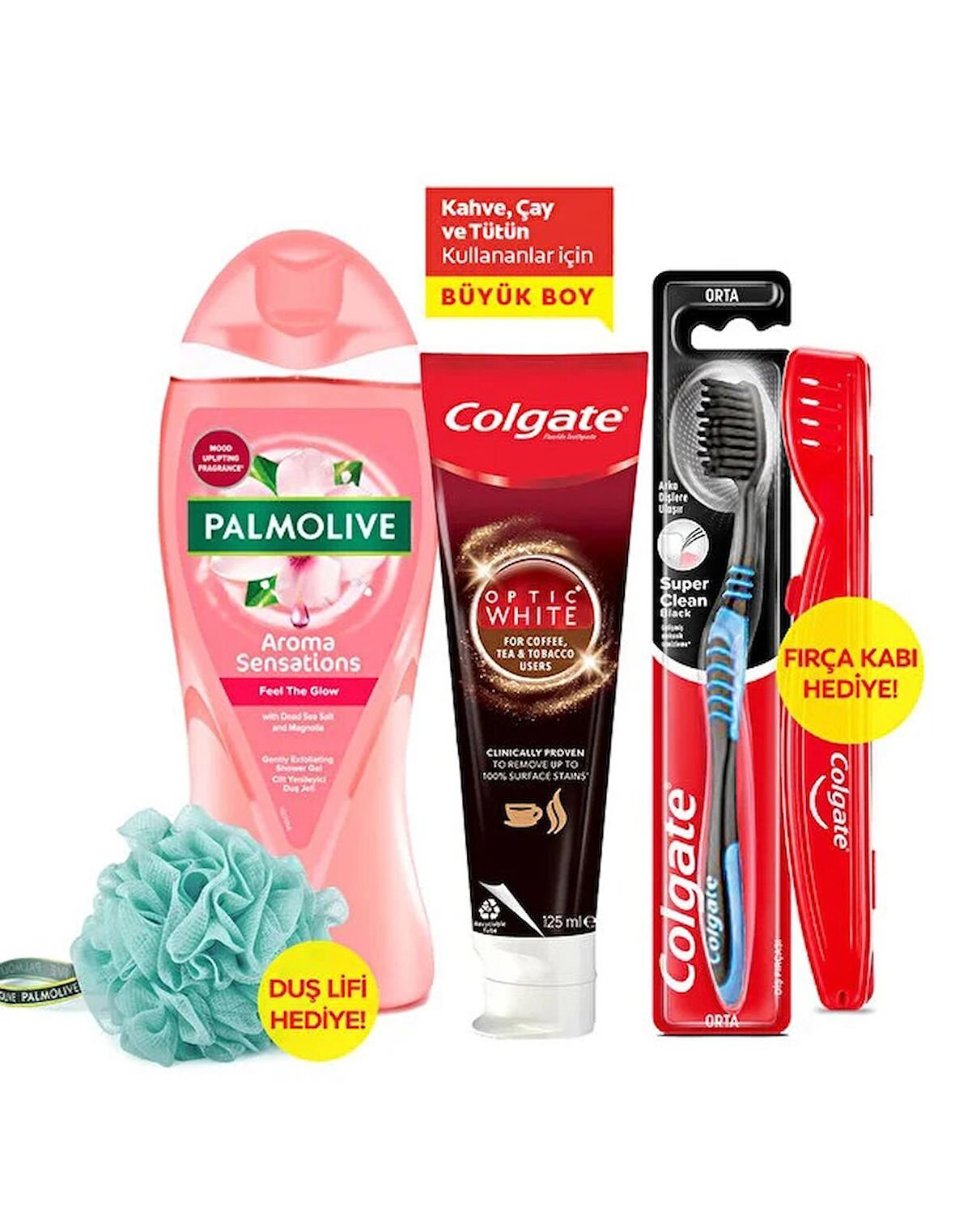 Lionesse Banyo Lifi + Palmolive & Colgate Avantaj PK (Diş Macunu 125ML+Diş Fırçası+Saklama Kabı+Duş Jeli 750ML)