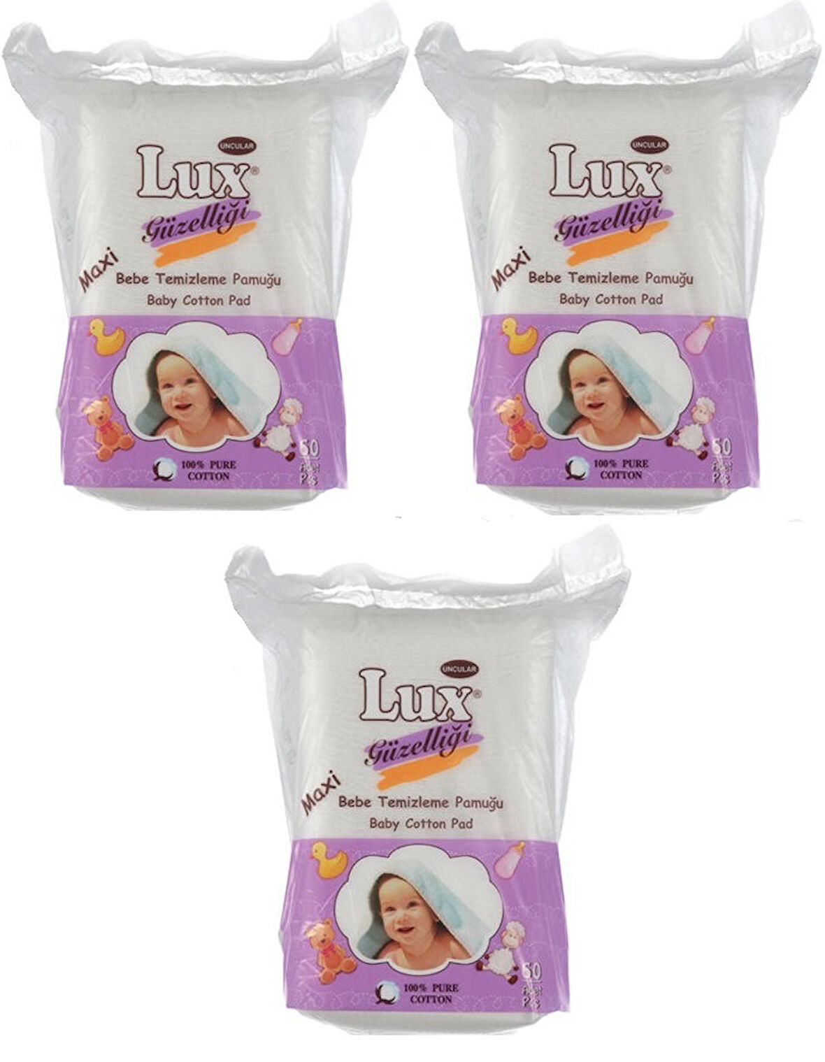Lüx Bebek Temizleme Pamuğu 180 Adet (3Pk*60)