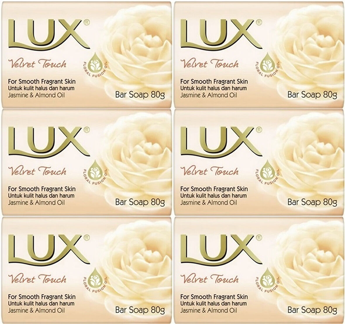 Lux Sabun 80GR Velvet Touch (Kadife Dokunuş) (6 Lı Set)