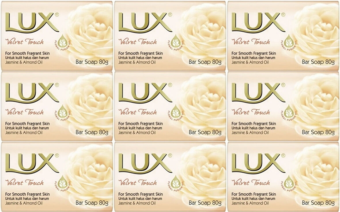 Lux Sabun 80GR Velvet Touch (Kadife Dokunuş) (9 Lu Set)