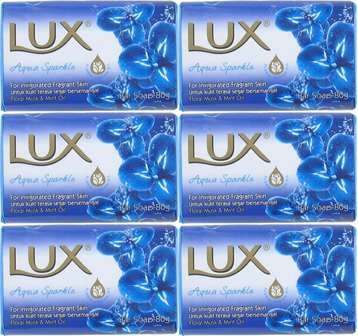 Lux Sabun 80GR Aqua Sparkle (Su Gibi Işıltı) (6 Lı Set)