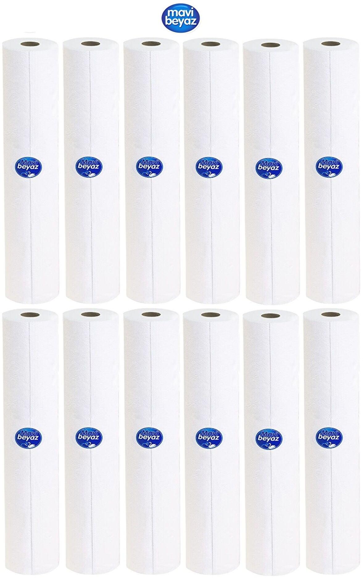 Mavi Beyaz Hasta Muayene Masa Örtüsü 50*25Cm 50 Metre (12 Li Set)