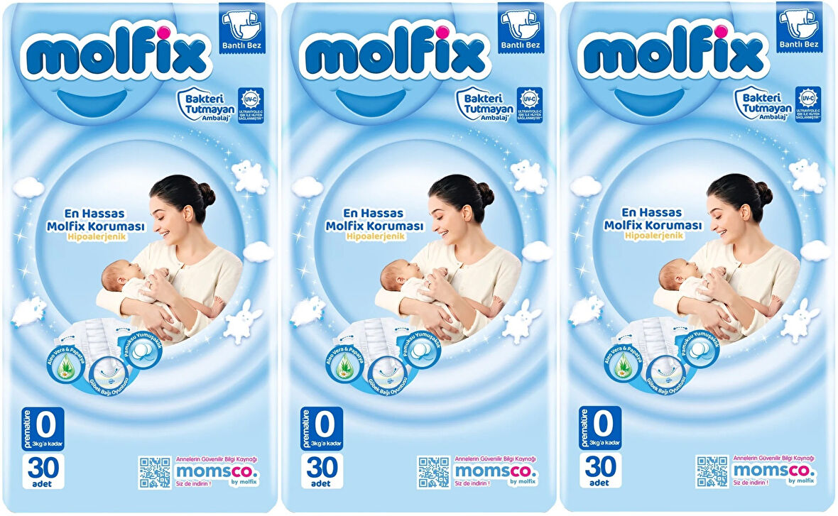 Molfix Bebek Bezi Ekonomik Beden:0 (0-3KG) Prematüre 90 Adet