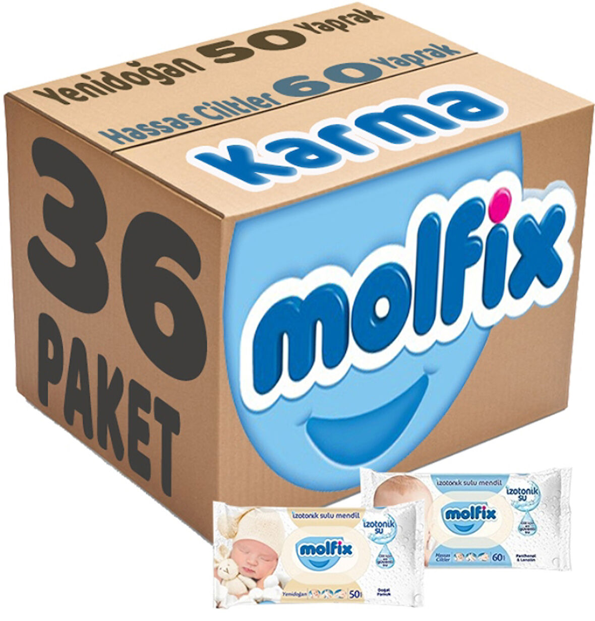 Molfix Islak Havlu Mendil İzotonik Karma 36 Lı Set (Yeni Doğan-Hassas Cilt)
