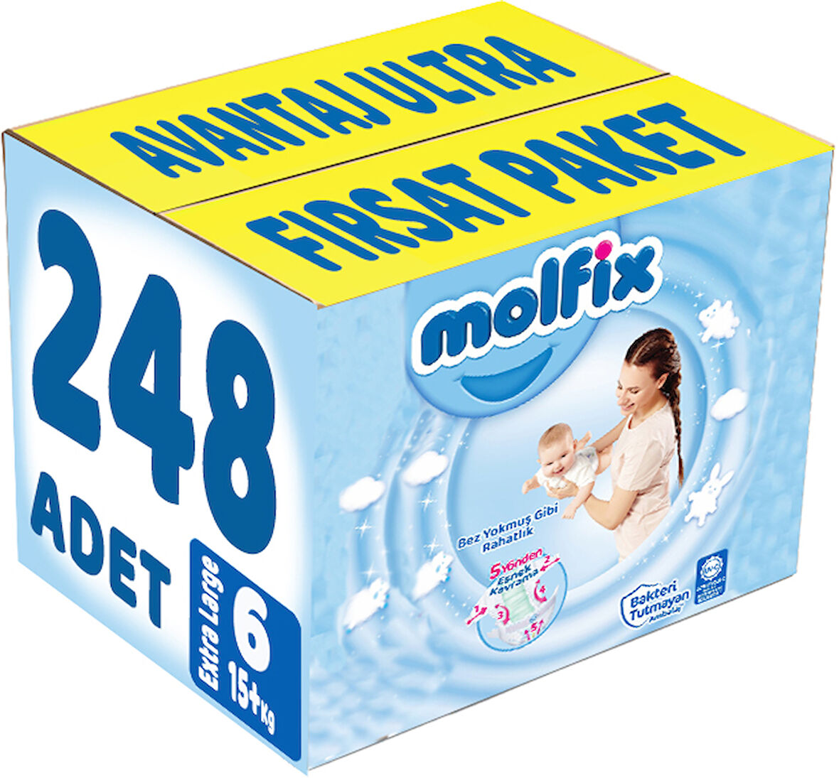 Molfix Bebek Bezi Beden:6 (15+Kg) Extra Large 248 Adet Avantaj Ultra Fırsat Pk