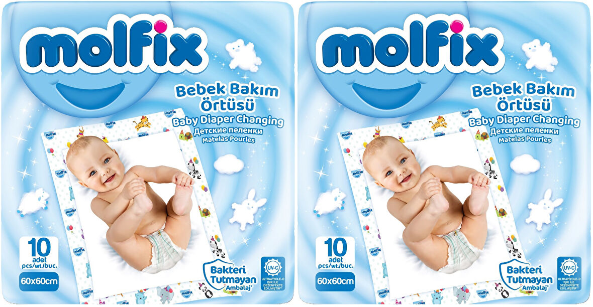 Molfix Bebek Bakım Alt Açma Örtüsü 2 Li Set 20 Adet (2Pk*10)
