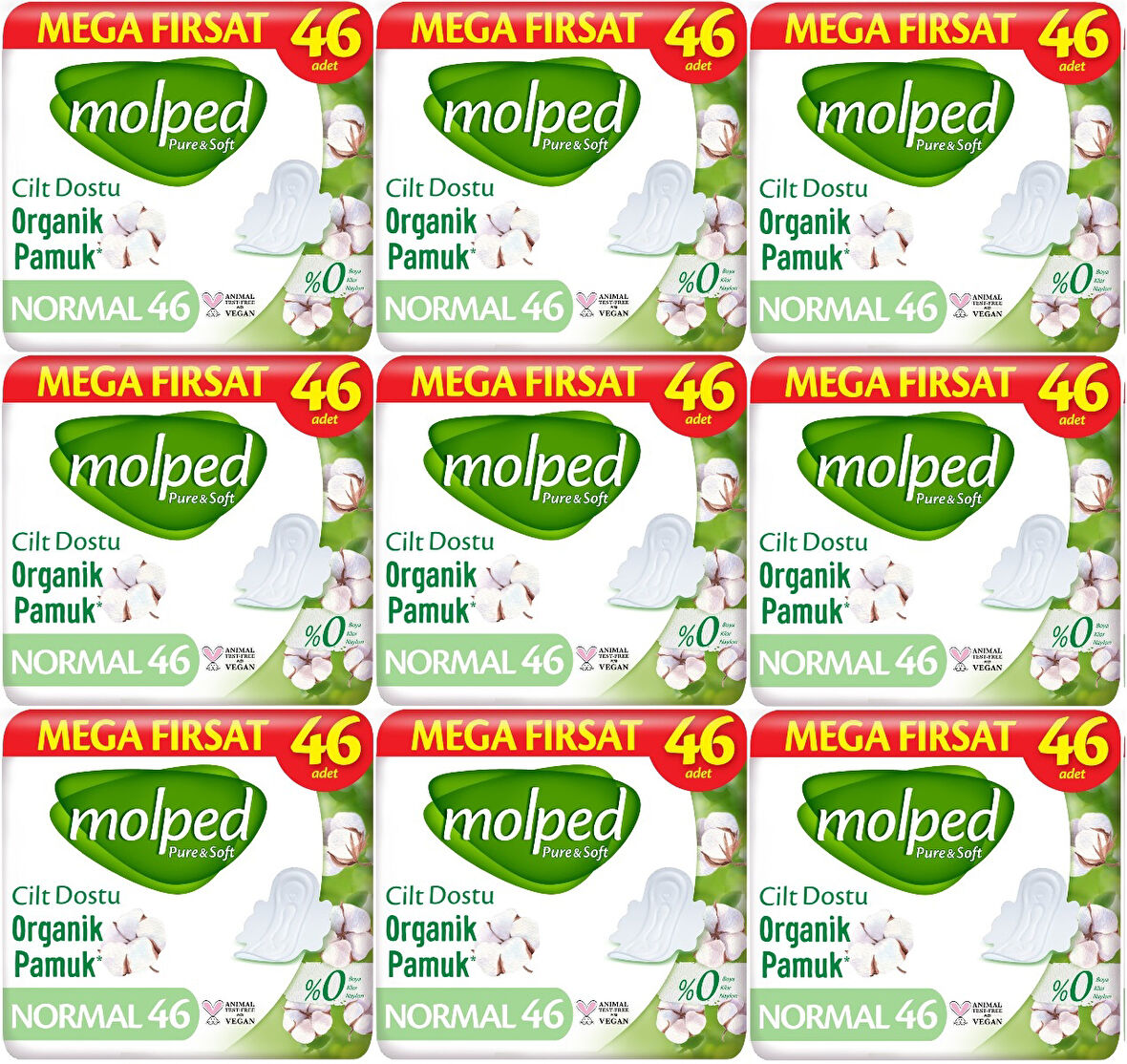 Molped Pure&Soft Hijyenik Ped Normal 414 (9PK*46) Adet Mega Pk