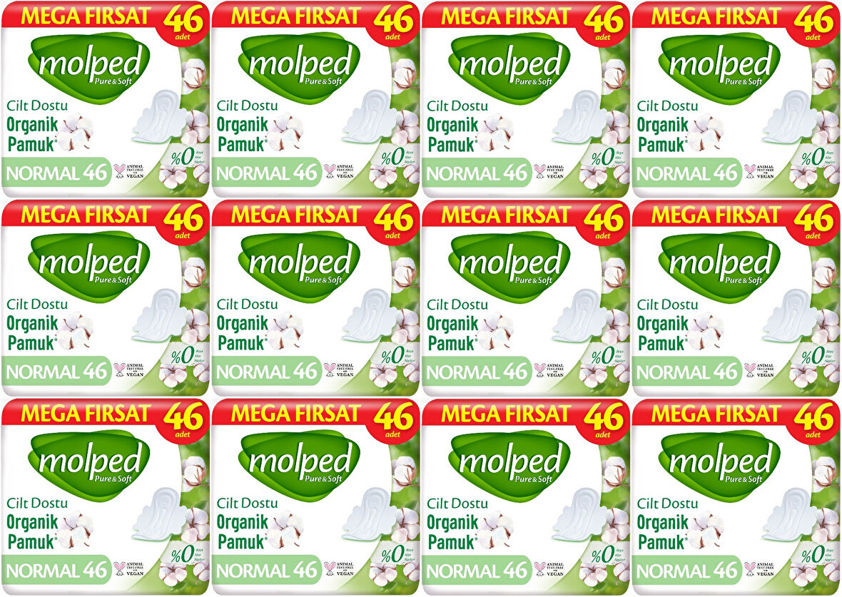 Molped Pure&Soft Hijyenik Ped Normal 552 (12PK*46) Adet Mega Pk