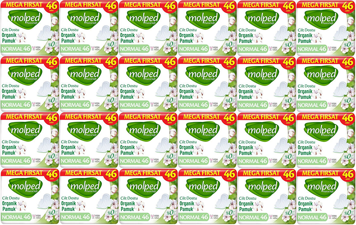 Molped Pure&Soft Hijyenik Ped Normal 1104 (24PK*46) Adet Mega Pk