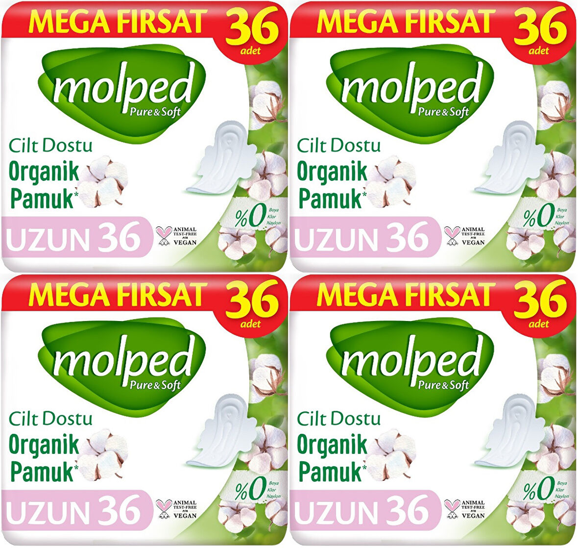 Molped Pure&Soft Hijyenik Ped Uzun 144 (4PK*36) Adet Mega Pk