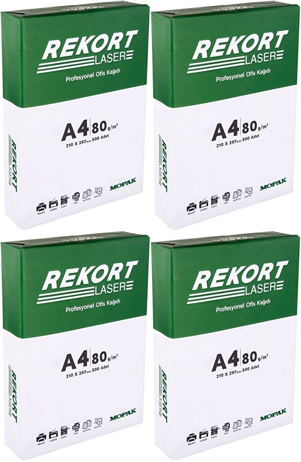 Mopak Rekort A4 80GR/M2 Fotokopi Kağıdı 2000 Adet (4PK*500)