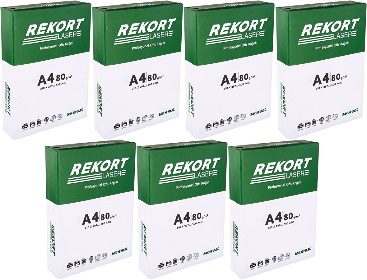 Mopak Rekort A4 80GR/M2 Fotokopi Kağıdı 3500 Adet (7PK*500)