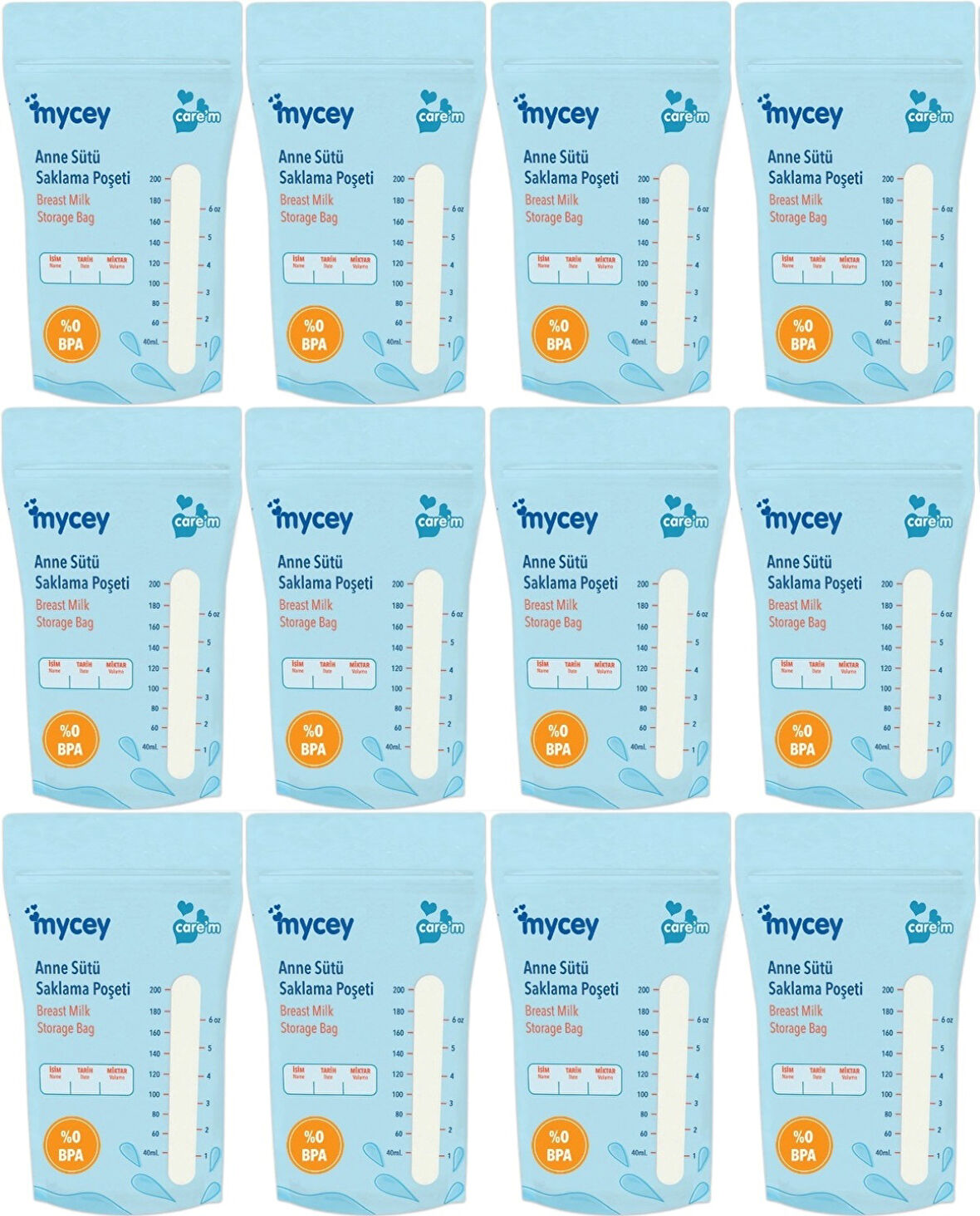 Mycey Anne Sütü / Süt Saklama Poşeti 25 Li Pk Tekli (12 Li Set)