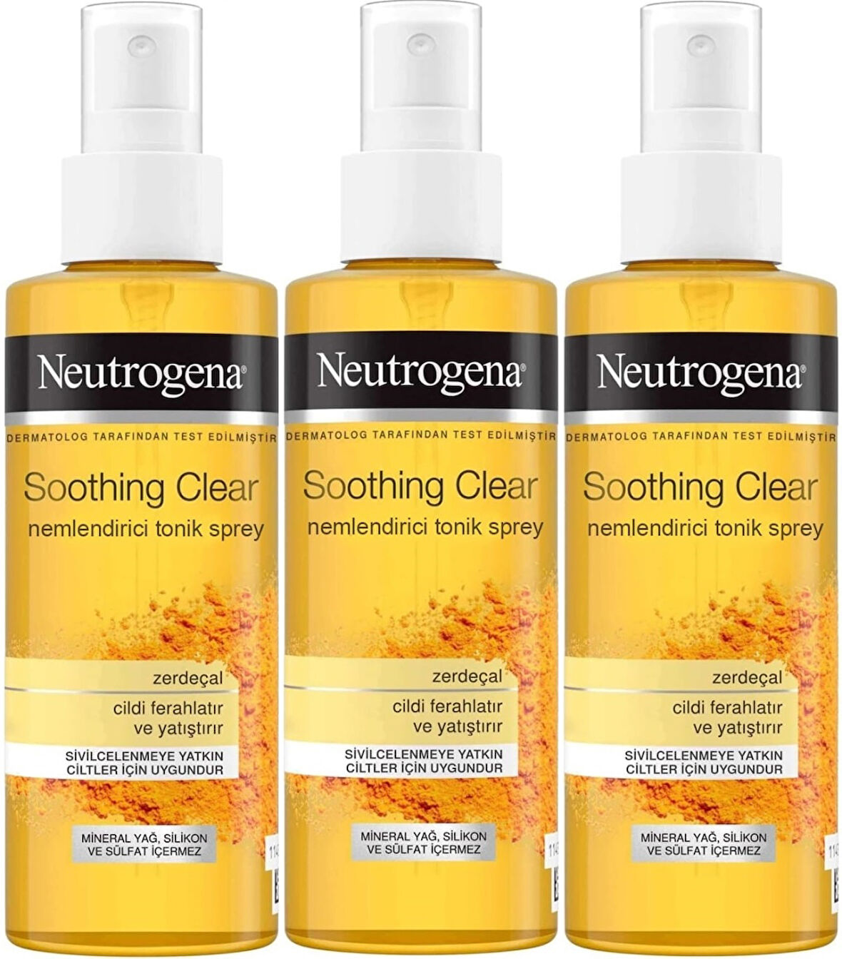 Neutrogena Soothing Clear Yüz Bakım Nemlendirici Tonik Spreyi 125ML (3 Lü Set)