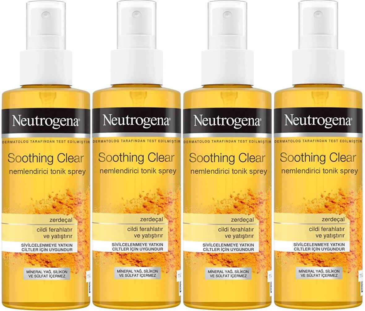 Neutrogena Soothing Clear Yüz Bakım Nemlendirici Tonik Spreyi 125ML (4 Lü Set)
