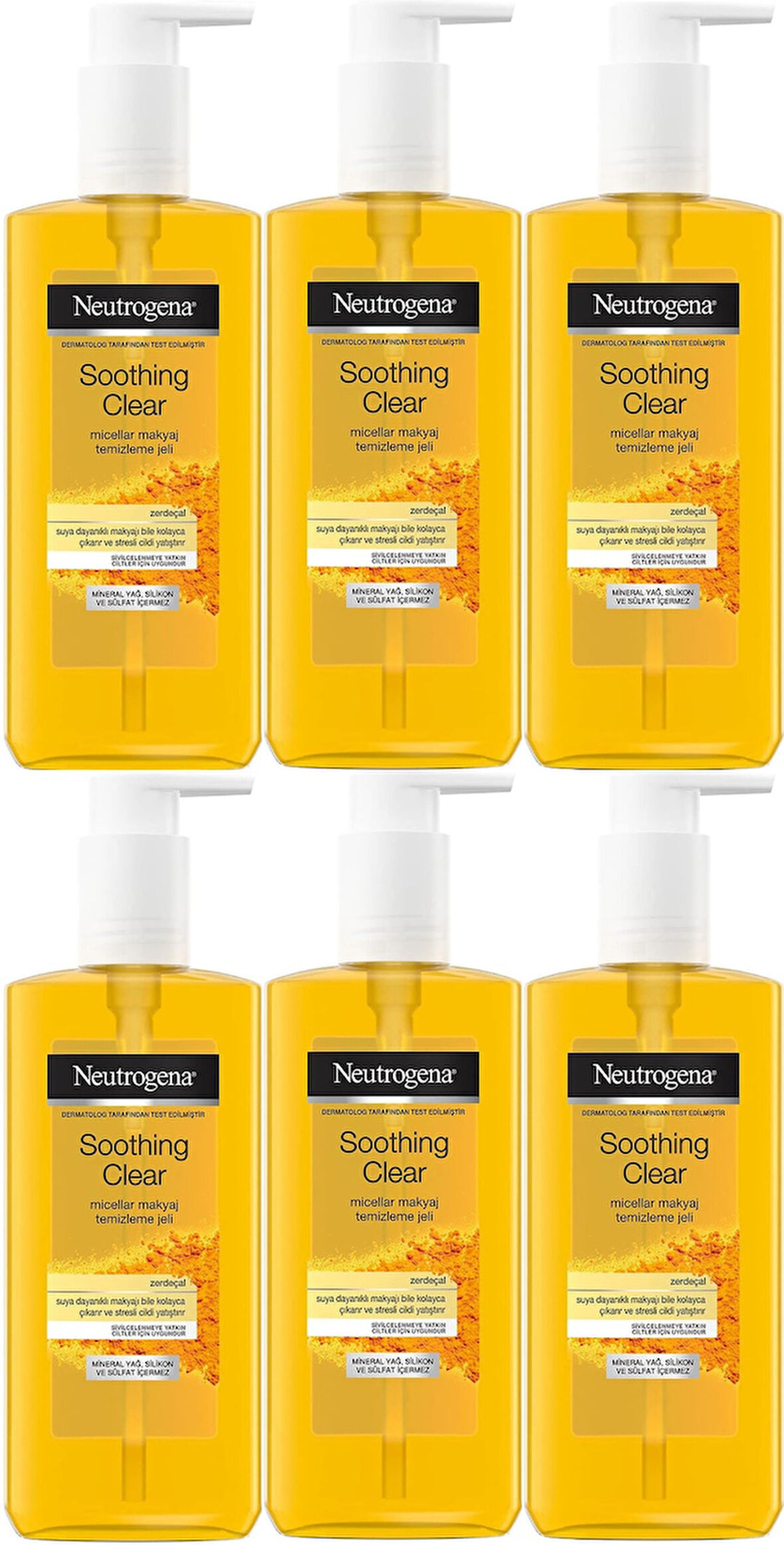 Neutrogena Soothing Clear Micellar Yüz Temizleme Jeli 200ML (6 Lı Set)