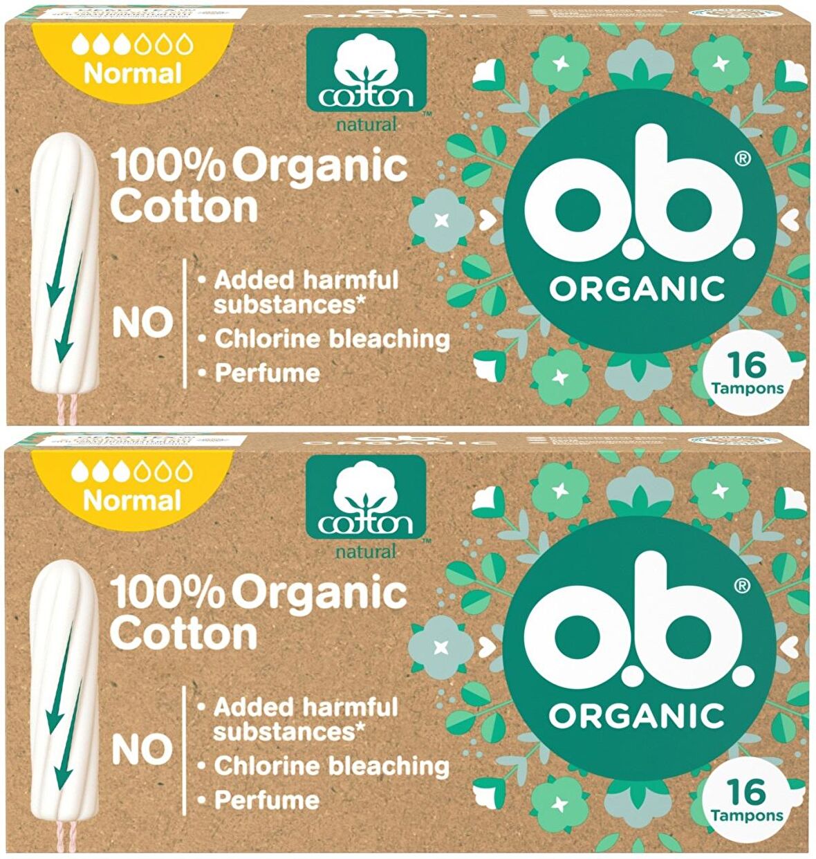 O.B Organic Normal Tampon 32 Li Set (2PK*16)