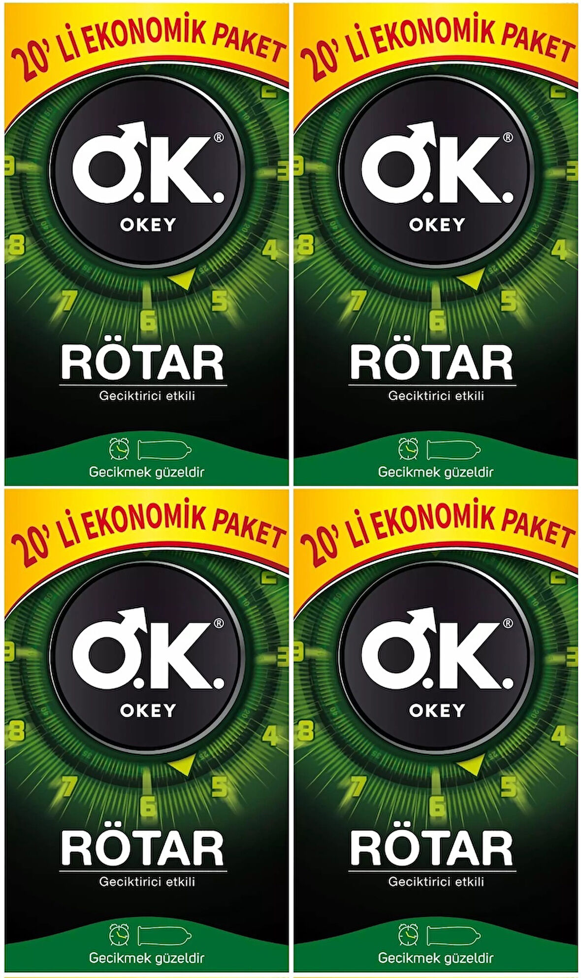 Okey Prezervatif 80 Adet Rötar (Geciktirici Etkili) Ekonomik Pk (4PK*20)