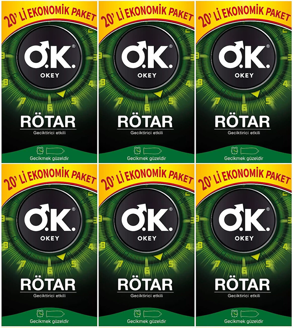 Okey Prezervatif 120 Adet Rötar (Geciktirici Etkili) Ekonomik Pk (6PK*20)